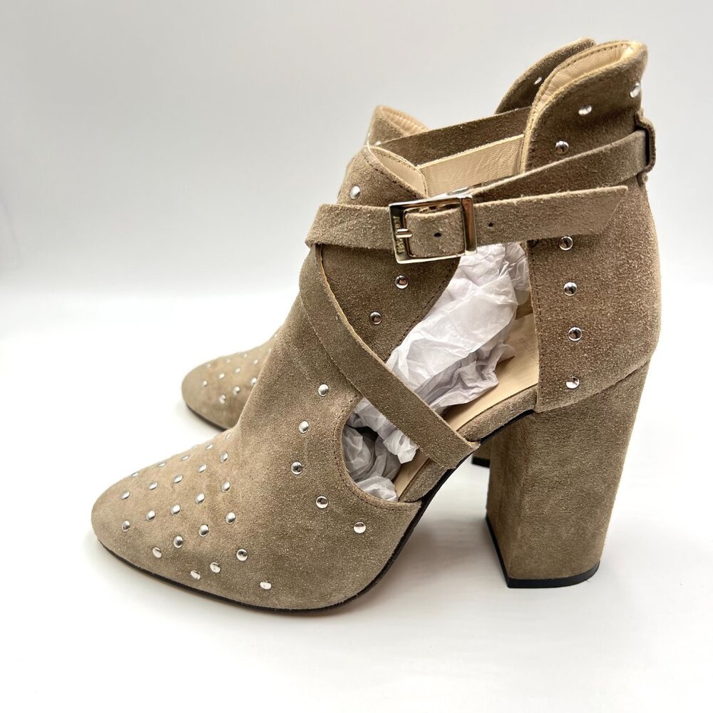 Navyboot Womens Size 38 EU Beige Greige Taupe Suede Leather Heels Shooties Shoes - Picture 5 of 11
